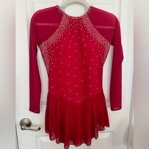 Ladies figure skating dress size L with crystal embellishments